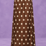 Brown Ivory Polka Statement Maxi Skirt | Brown & Ivory