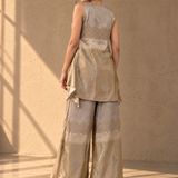 Champagne Zardozi Embroidered Three-Piece Co-ord Set