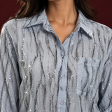 Powder Blue Shimmer Streak Shirt
