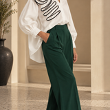 White Spiral Ruffle Blouse