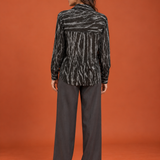 Black Silver Shimmer Streak Shirt
