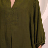 Olive Short Flow Collar Top (INCLUDES TOP ONLY)
