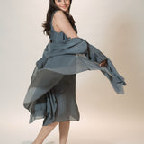 Charcoal Elegance Ensemble with Shrug