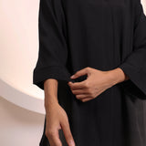 Black collar long tunic top