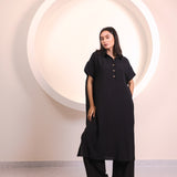 Black Button Tunic Co-ord