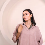 Beige Short Flow Collar Top (INCLUDES TOP ONLY)