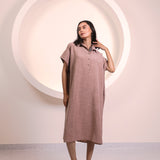 Beige Button Tunic Top
