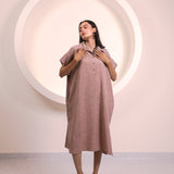 Beige Button Tunic Top