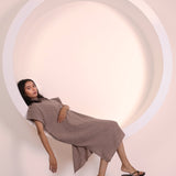 Beige Button Tunic Top