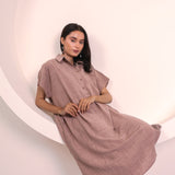 Beige Button Tunic Top