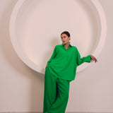 Green Short Flow Collar Top (INCLUDES TOP ONLY)