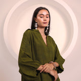 Olive Short Flow Collar Top (INCLUDES TOP ONLY)