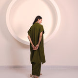 Olive Green Button Tunic Co-ord Set