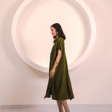 Olive Button Tunic Top