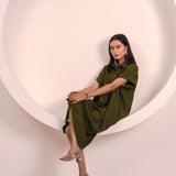 Olive Button Tunic Top