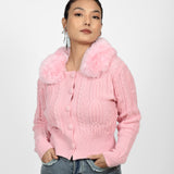 Cozy Luxe Knit Pink Cardigan