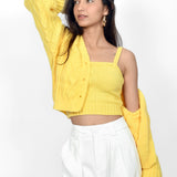 Sunny Chic Cardigan With Crop Top set