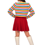 Rainbow-Striped Woollen Cardigan