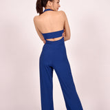 Blue Celeste Halter Jumpsuit