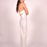 White Celeste Halter Jumpsuit