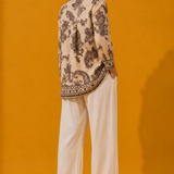 Ivory Paisley Brown Print Shirt