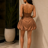 Caramel Bubble Mini Dress