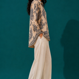 Ivory Navy Paisley Print Shirt